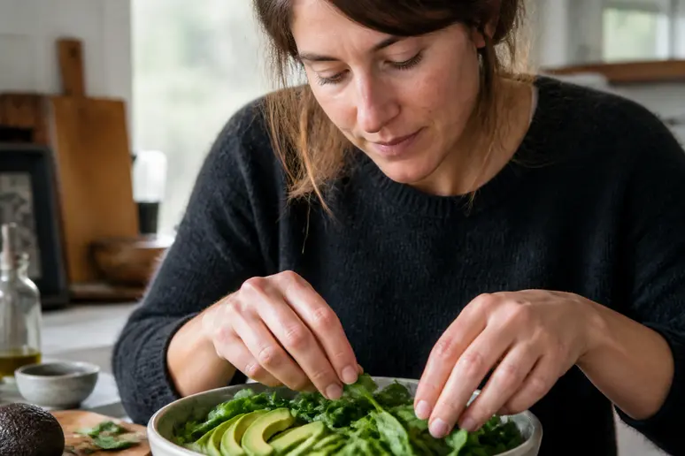 Preuve cure de magnésium : salade colorée avec des légumes verts, source de bienfaits pour l'immunité.
