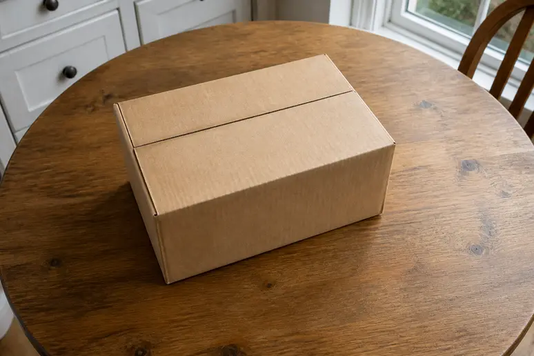 Colis de livraison reçu après une commande sur le site try-aureva.com.
