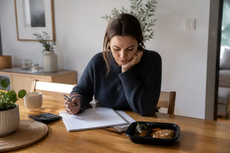 Calcul du coût total d'un engagement trimestriel pour un programme de repas.