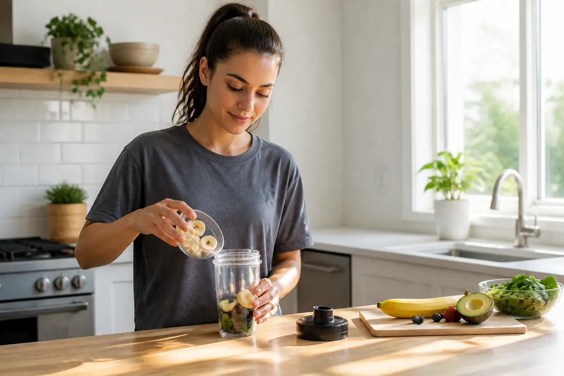 Un pot de protéines sur un plan de travail pour un Nutripure avis détaillé.